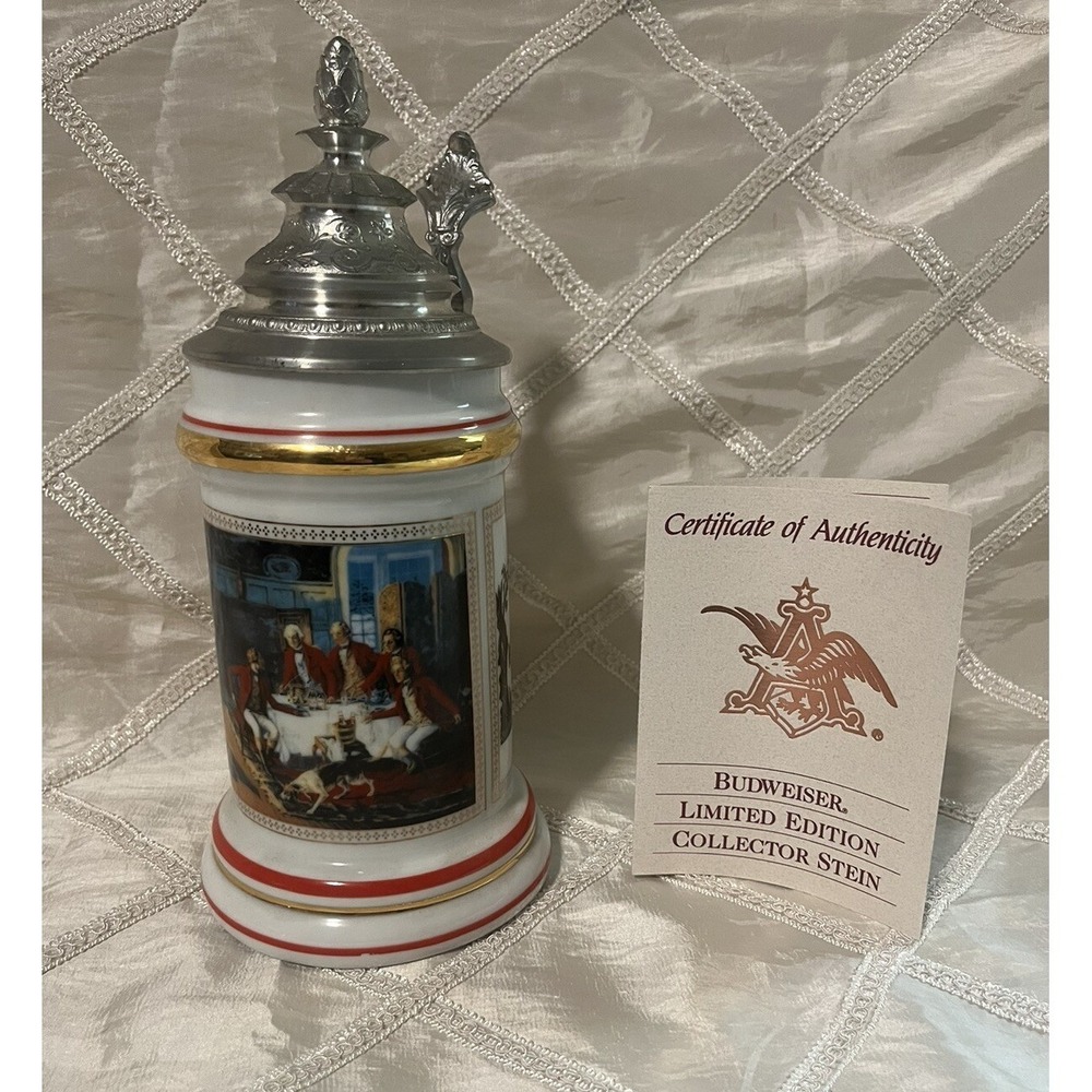 Budweiser After the Hunt Stein Limited Edition Collector Beer Stein Germany